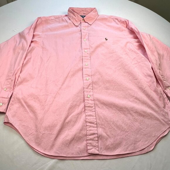 Ralph Lauren Classic Fit Mens Shirt Button Flesh Pony Long Sleeve 17 1/2 34/35 - Picture 7 of 9